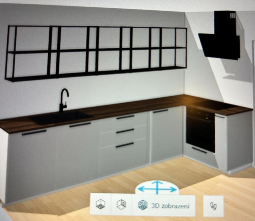 Původní grafický návrh kuchyně Návrh Ikea kuchyně