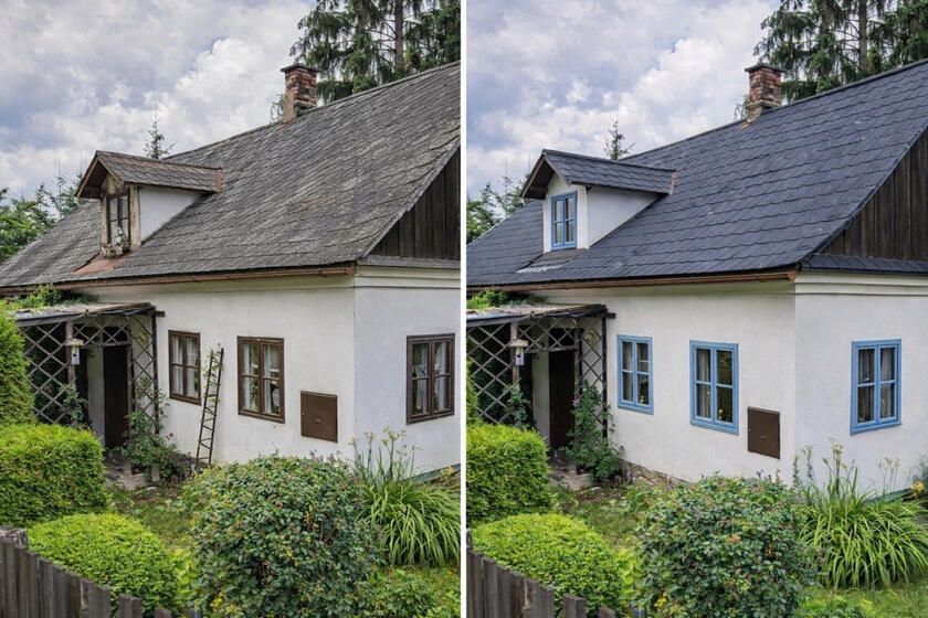 Vzualizace Rekonstrukce chalupa Před a Po, rychlý a levný návrh Vizualizace rekonstrukce chalupy, Chata, chalupa Před a Po, Vyhledáme i firmy, které zrekonstuují chalupu